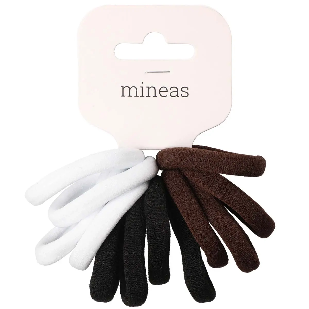 Mjuka hårsnoddar 12-pack svart, vit och brun - Hårsnoddar och smycken - 6410416208046 - 0