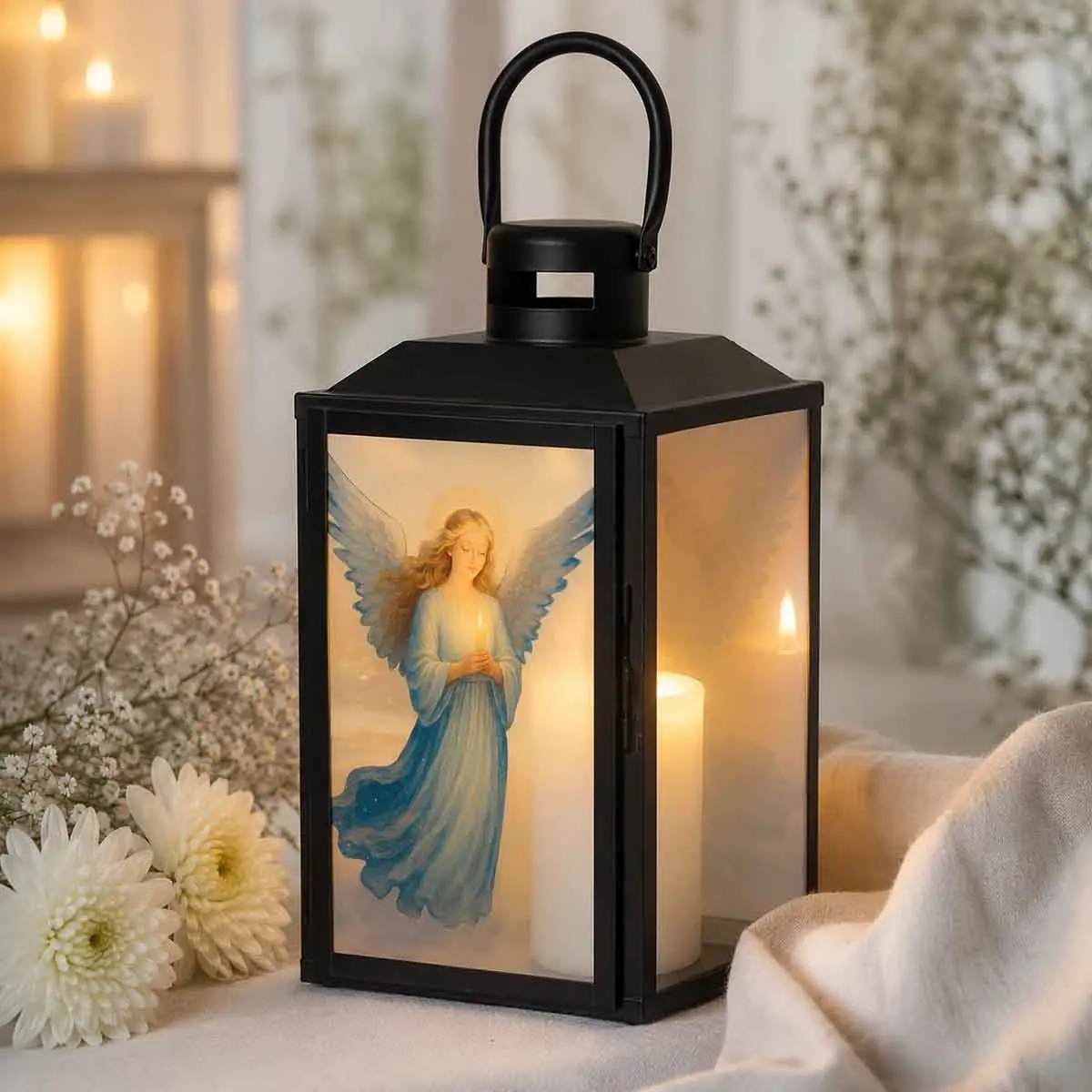 Lykta Ängel 33 cm - Gravljus - 6410416594699 - 1