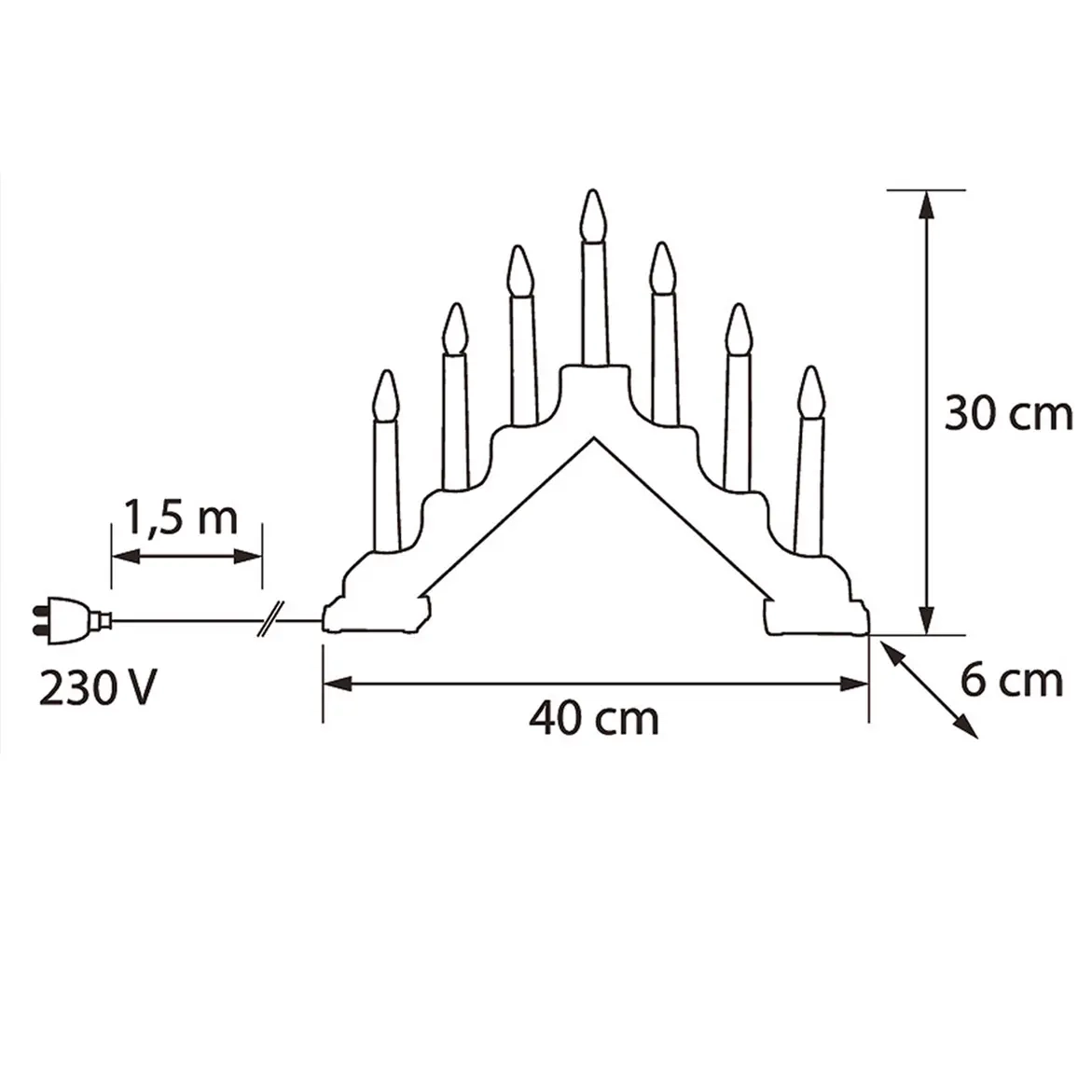 Adventsljusstake Aina 7 ljus vit - Ljusstakar - 6435200299499 - 4