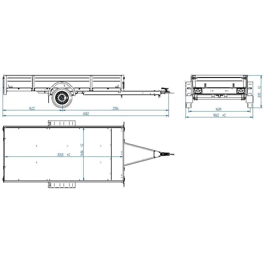 Släpvagn Karhu L 300cm tippflak - Släpvagnar - 6438471024296 - 6