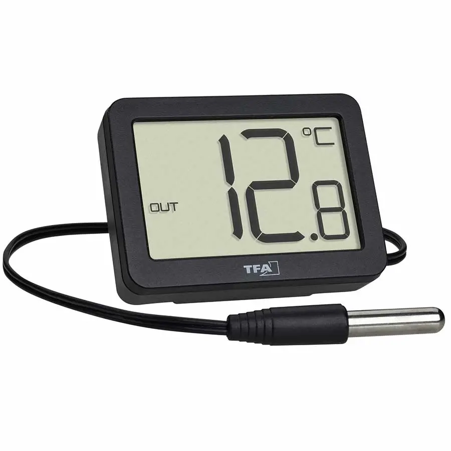 TFA Inde- og Ude Termometer 5,5x4cm - Hjemmemåler, timer og alarm - 4009816037565 - 0