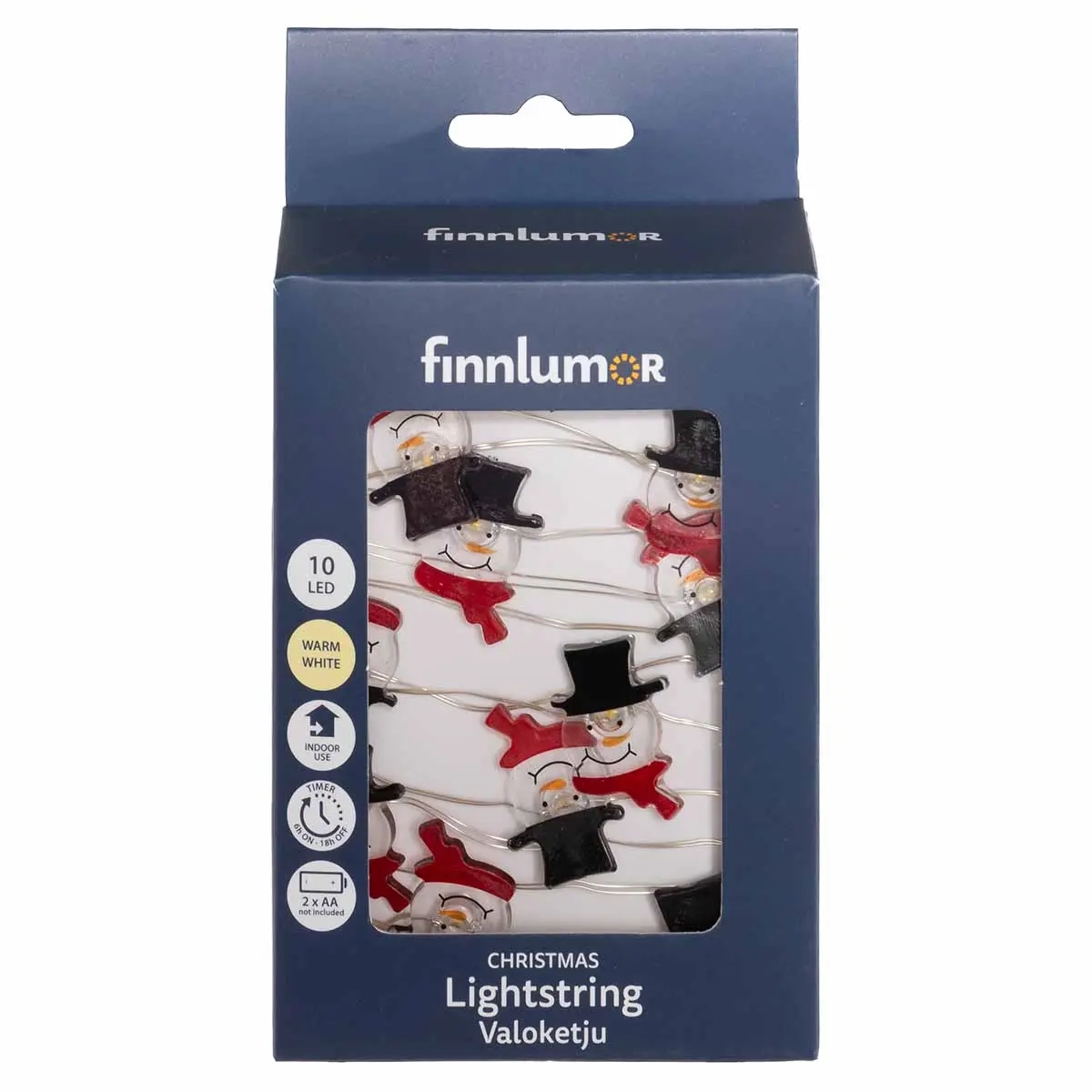 Lyskæde Snemand 10LED - Batteri lys - 6410416492100 - 0