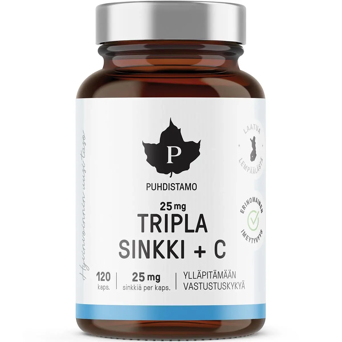 Tripla Zink + C 120 kapslar Pureness - Vitaminer och pulver - 6430039222915 - 0