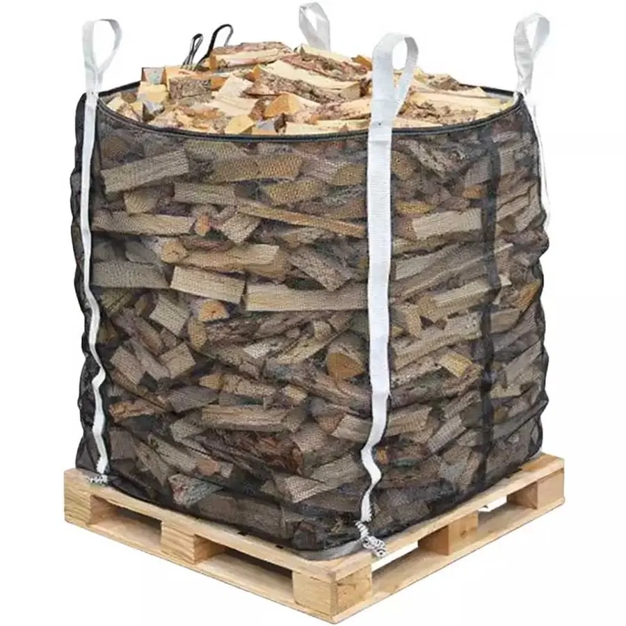 Vedpåse svart PE 1000kg 50st - Vedsäckar och vedvagnar - 6438471354553 - 0