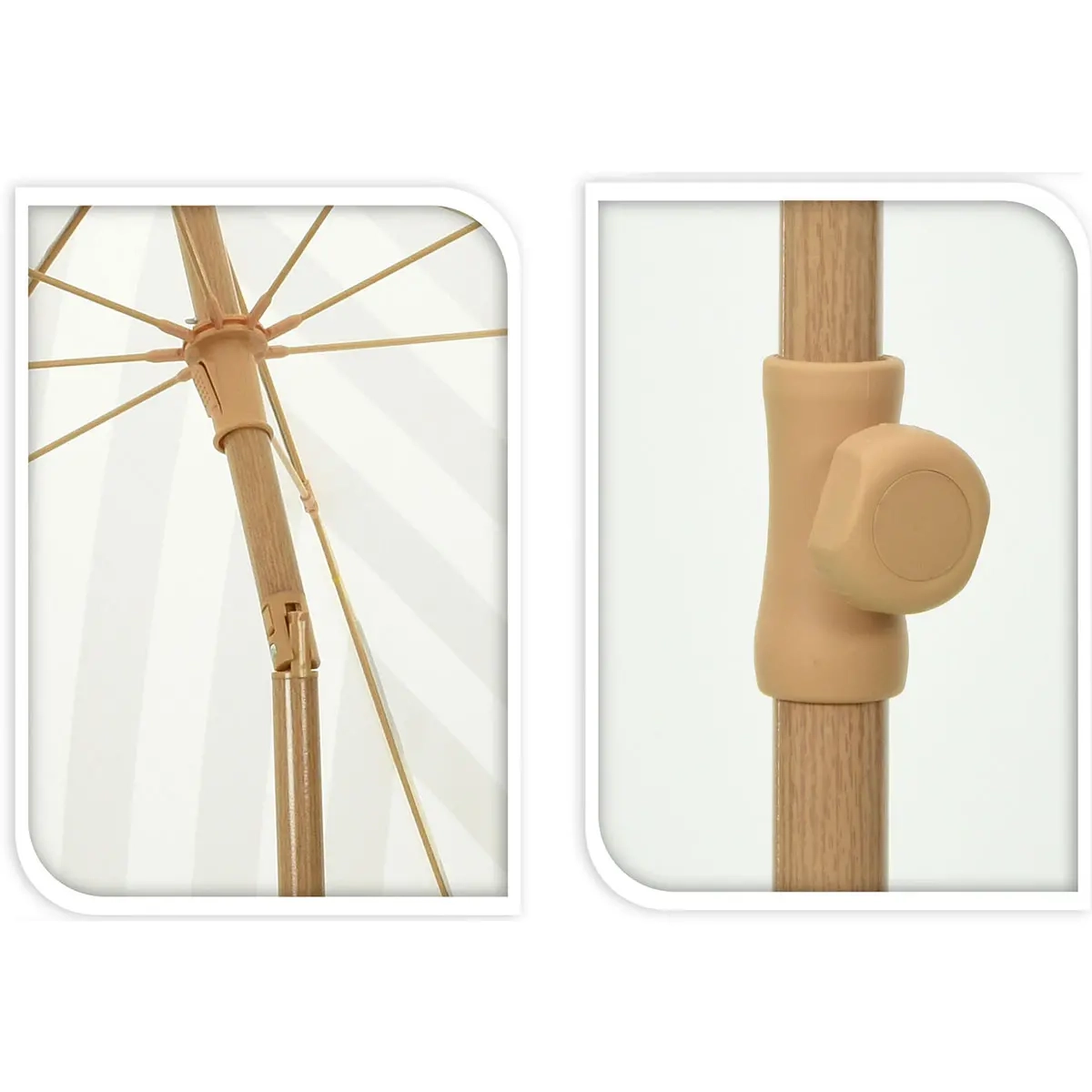 Parasoll Seaside 200cm taupe - Parasoll och parasollfötter - 8720573984539 - 2