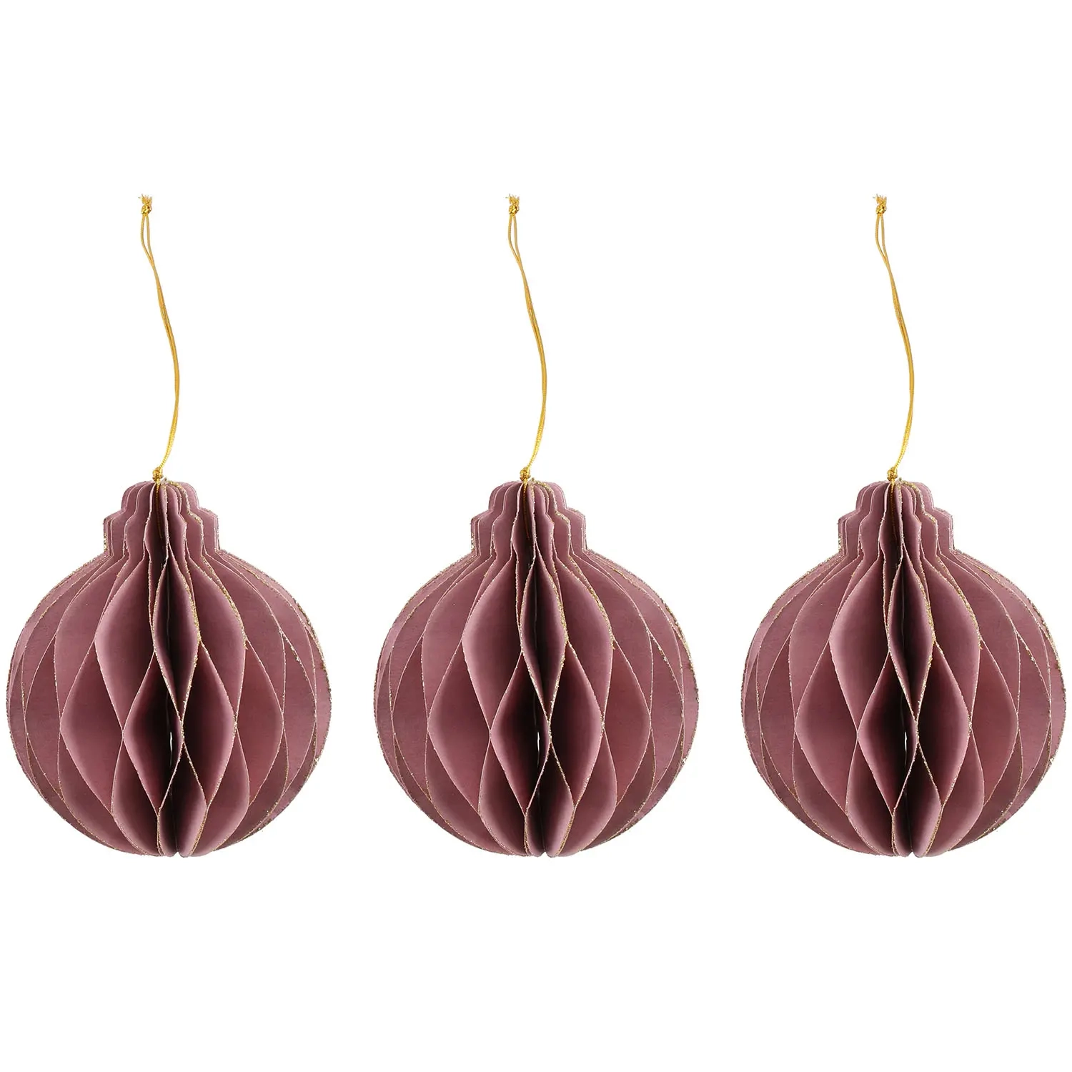 Pappersboll 10 cm gammalrosa 3 st - Julgranspynt - 6410416105697 - 1