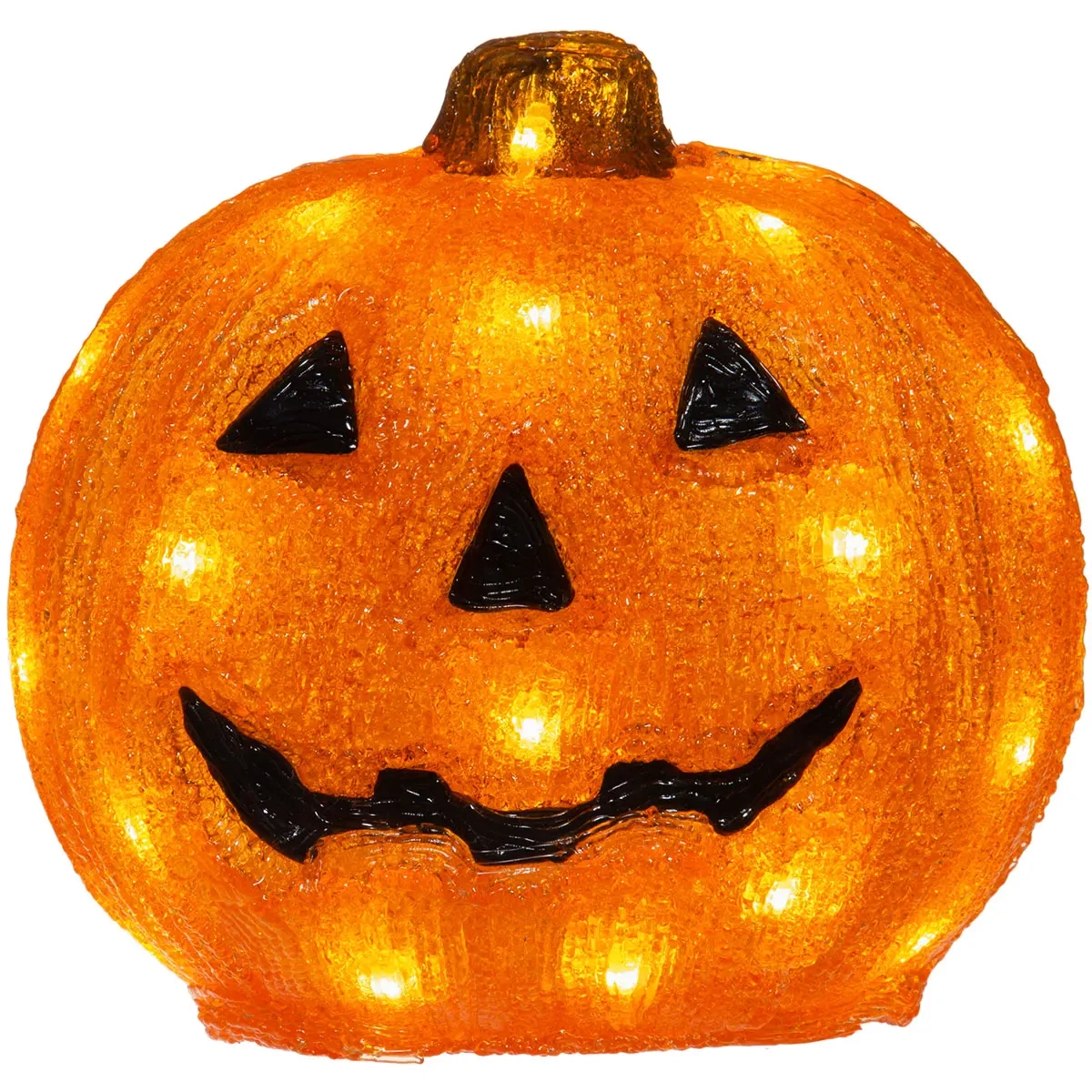 Halloween-græskar med LED-lys 20 cm - Ornamenter - 6410416313276 - 1