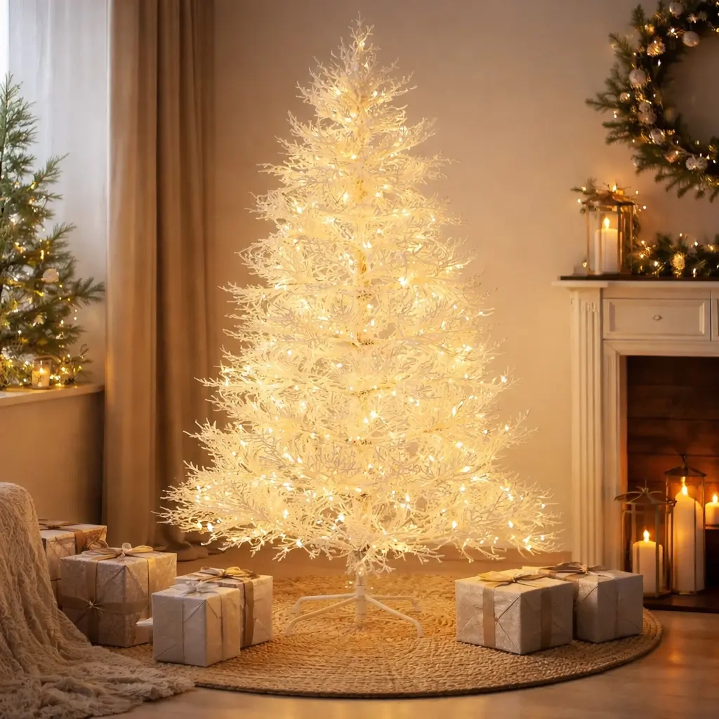 Juletræ hvid 150 cm 160 LED - juletræer - 6410416508634 - 2