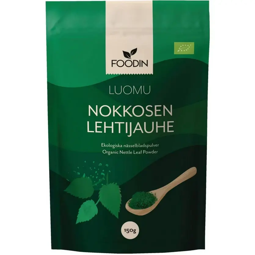 Nässelbladspulver 150g ekologisk Foodin - Vitaminer och pulver - 6430051826962 - 0