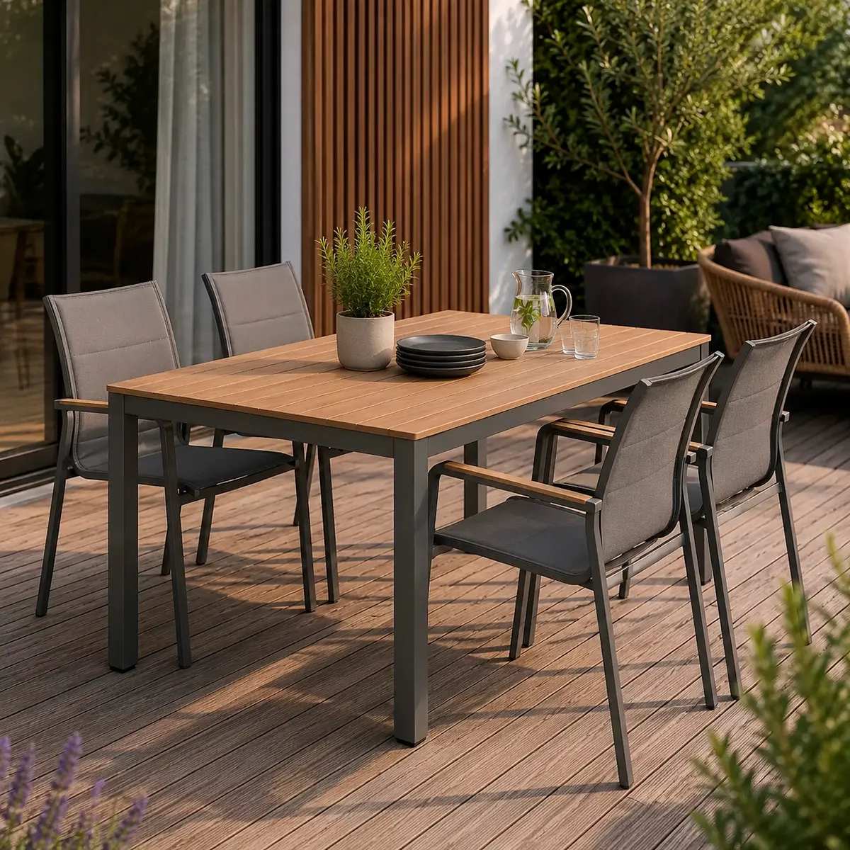 Terrassemøbler Form Grey 160cm 6+1 - Balkon møbler - 6438471340037 - 0
