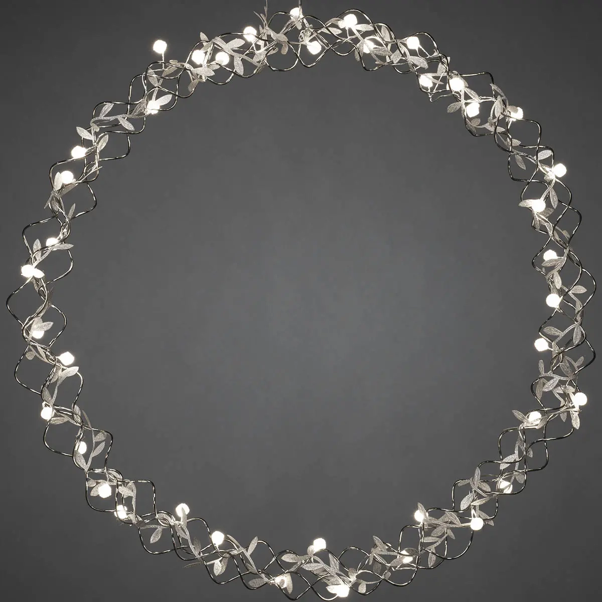 Lätt krans led silver 45cm - Dekorationsbelysning - 7318307883039 - 1