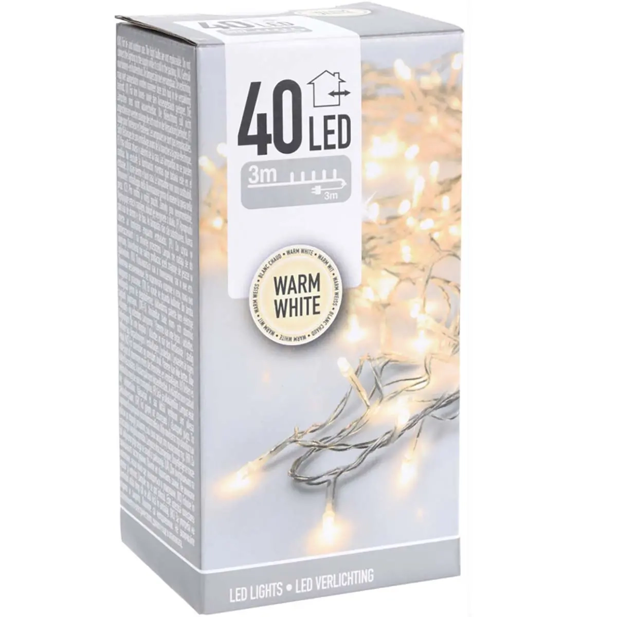 Lyskæde 40 LED varm hvid 3m - Lyskæde til udendørs brug - 8719202259407 - 1