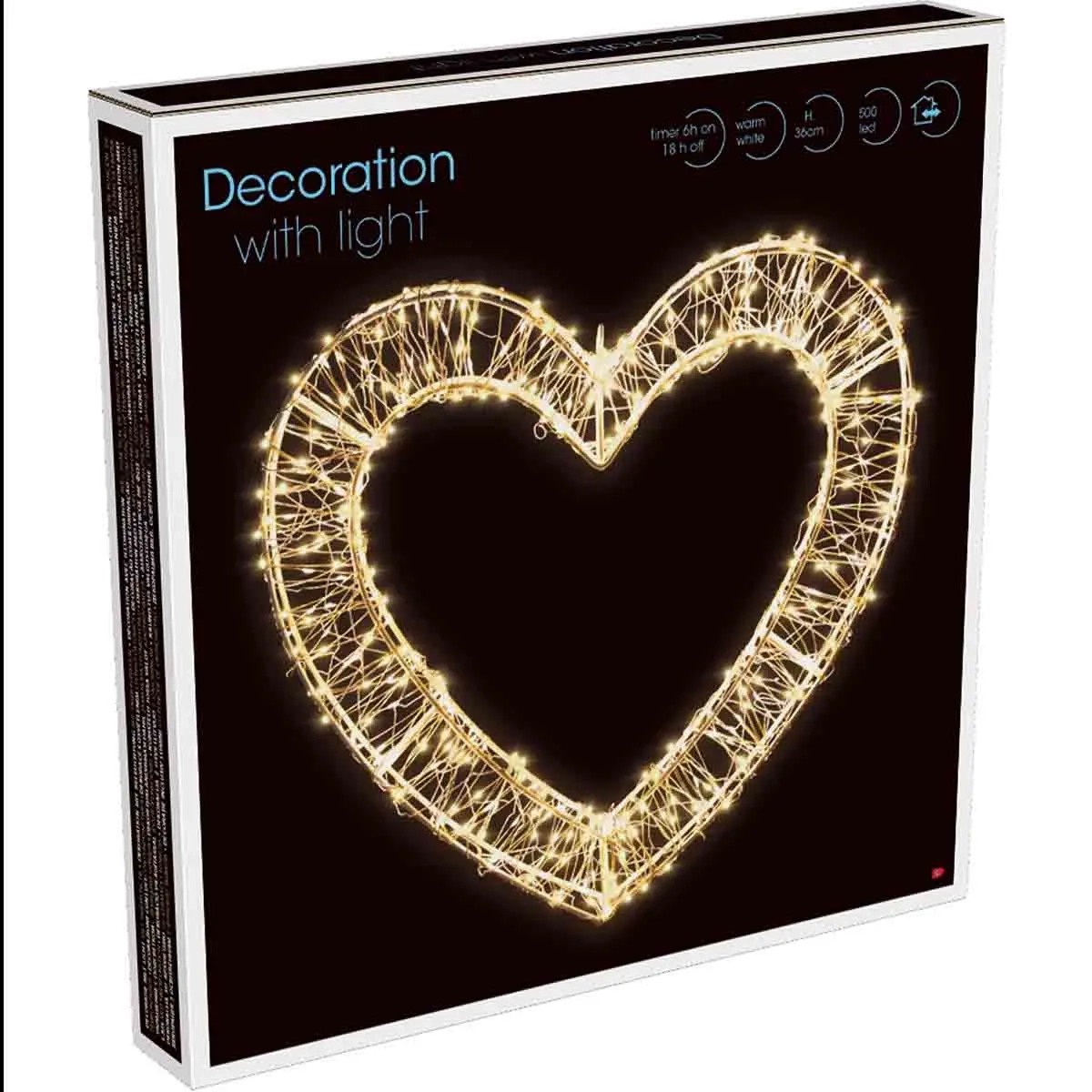 Ljusdekoration Hjärta 500 LED 38x36 cm - Dekorationsbelysning - 8721461013553 - 1