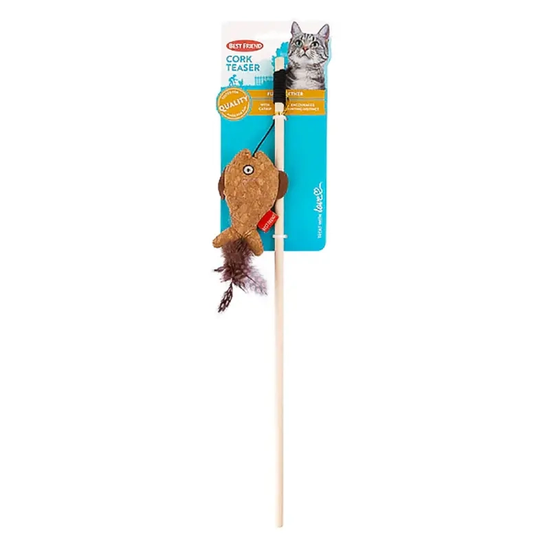 Kattens fiskestang legetøj Cork Teaser - Kattelegetøj og aktivering - 5700551251252 - 1