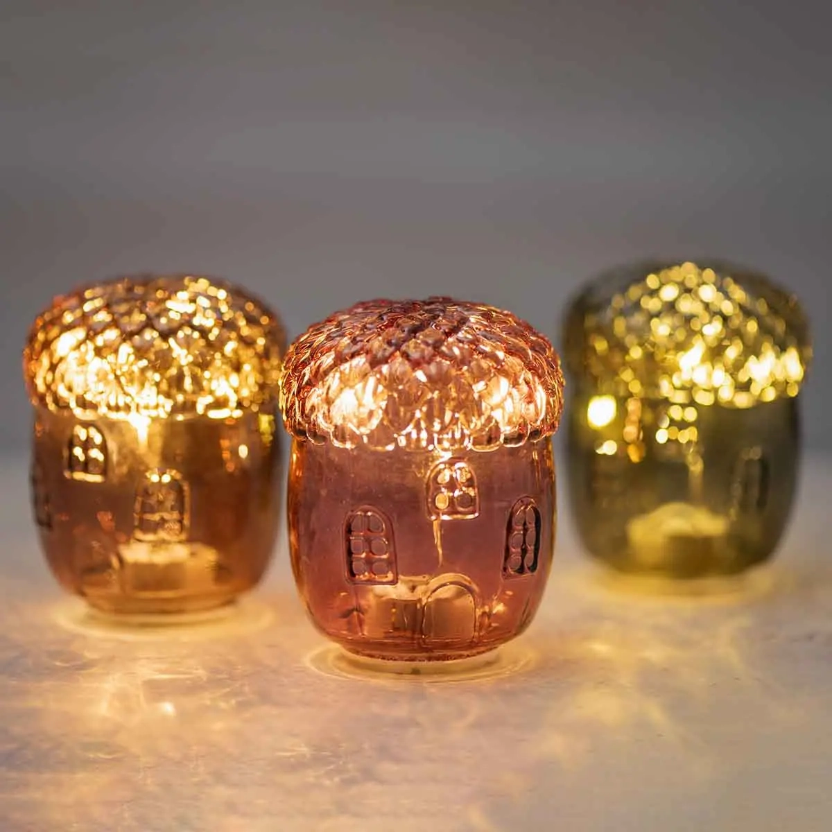 Glas egern med LED-lys grøn - Ornamenter - 6410416573908 - 1