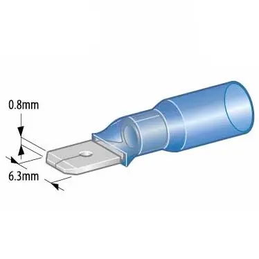 Skrueterminal han 6,3mm 1,5-2,5mm2 - Krympeslange og universaltilbehør - 6438255200762 - 1