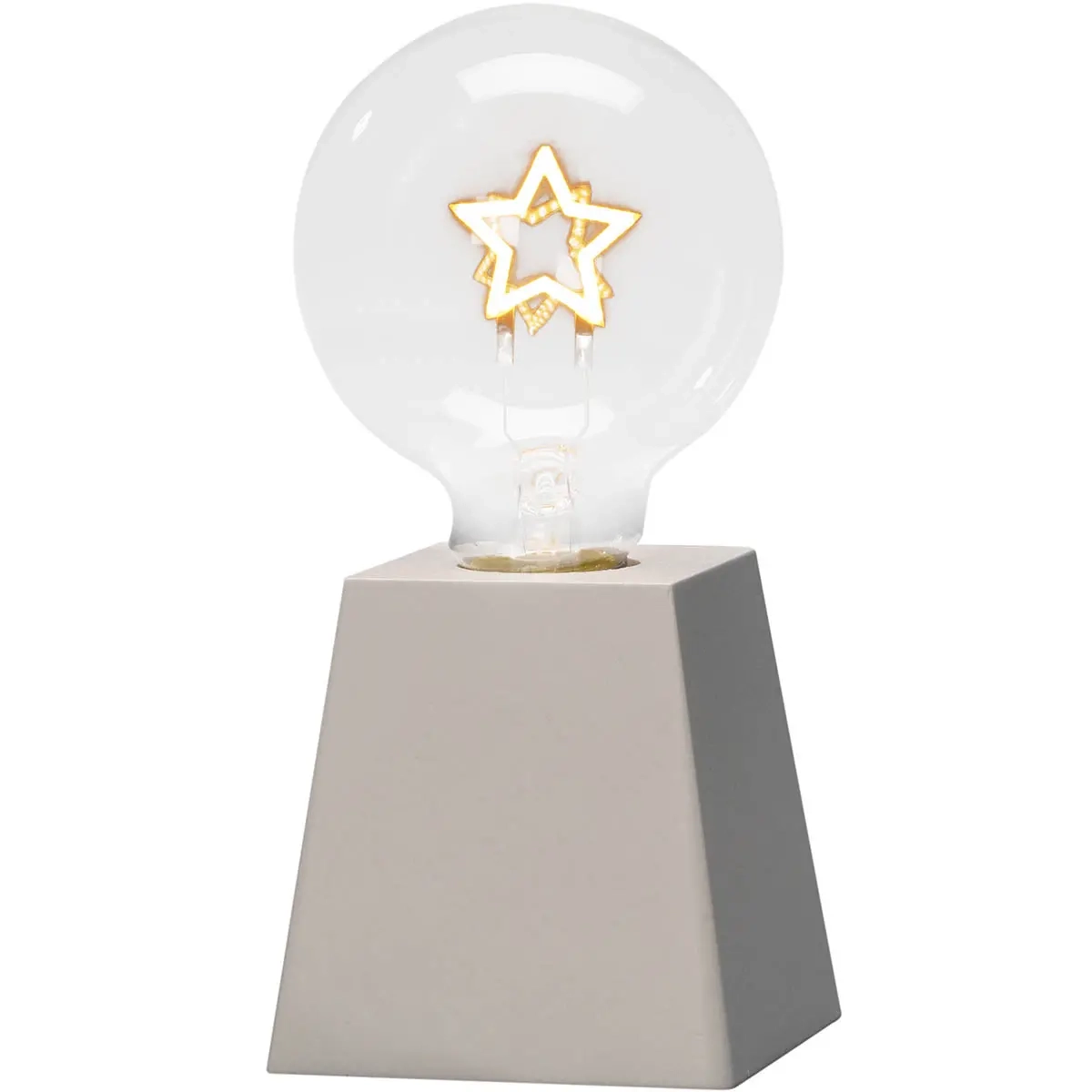 Bordlampe Stjerne 17,5cm med timer - Bord stearinlys dekorationer - 7318301813209 - 3