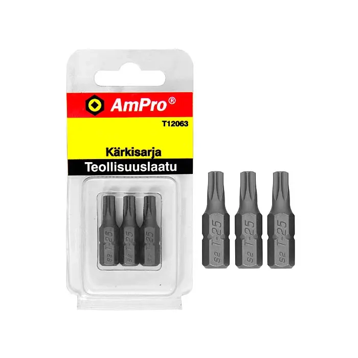 Kvalitetsskruebitsæt AmPro T30 3 dele - Borekroner - 795609120654 - 0