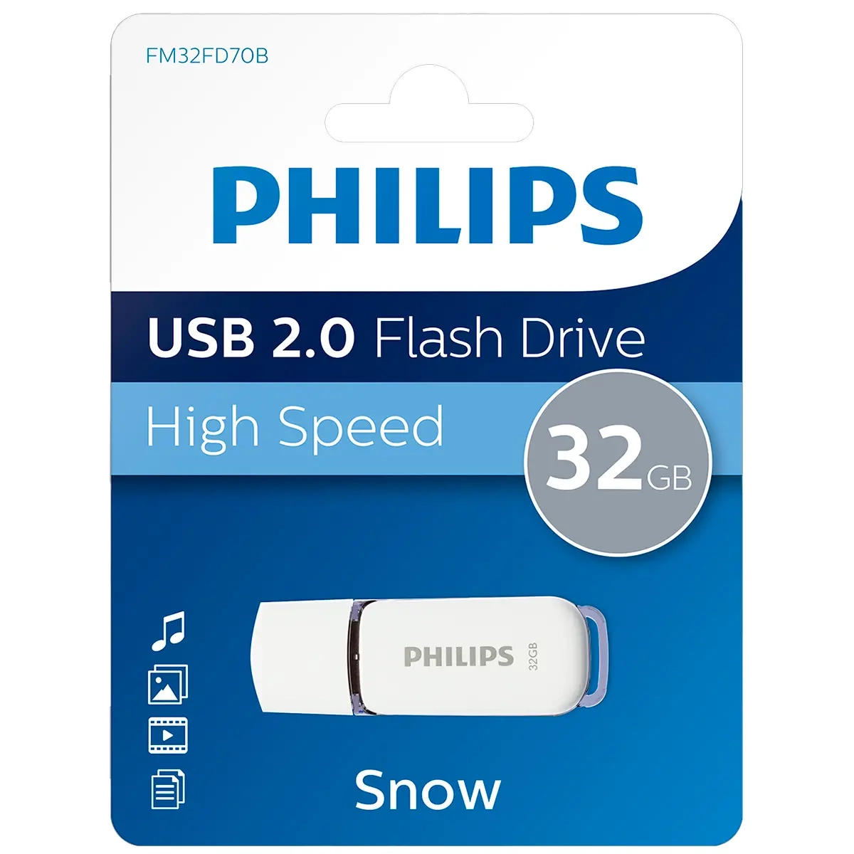 Philips USB-minne 2.0 32GB Vit - USB-minnen och externa hårddiskar - 8719274667971 - 0
