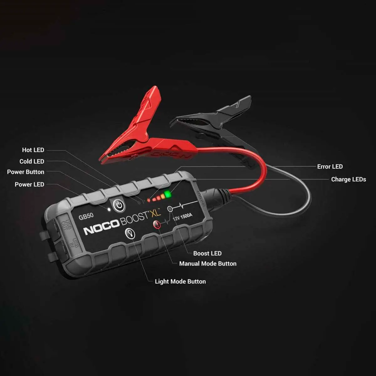 Noco Genius Startbooster Boost XL 12V - Jumpstarter och powerbank för bil - 046221180176 - 2