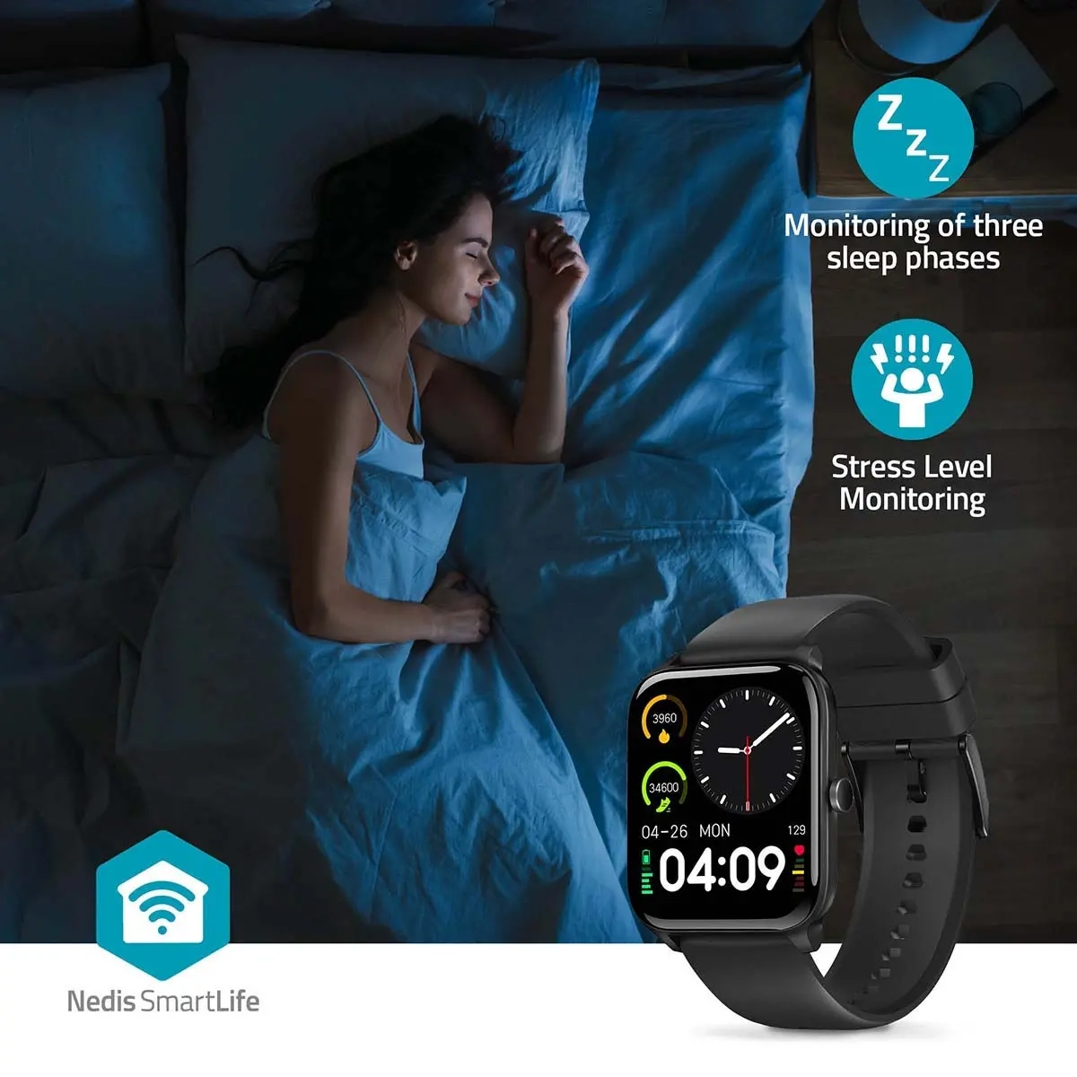 Äglykke SmartLife LCD IP68 Smartwatch - Velvære og personligt tilbehør - 5412810455096 - 2