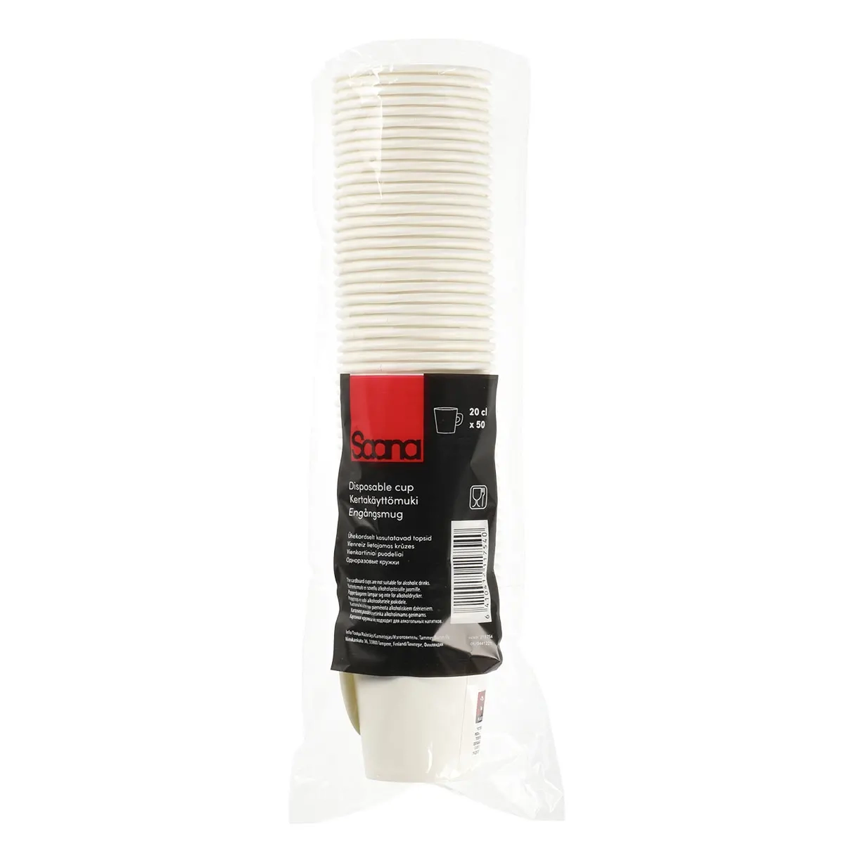 Kaffekrus engang 20 cl hvid 50 stk - engangsbestik og servietter - 6410412117540 - 1
