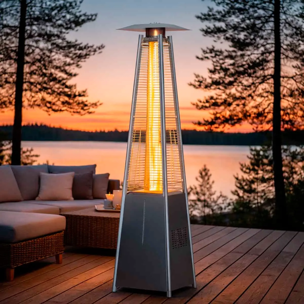 Terrassevarmer gasdrevet 13kW rustfrit stål - Balkonvarmer - 6410412716293 - 1