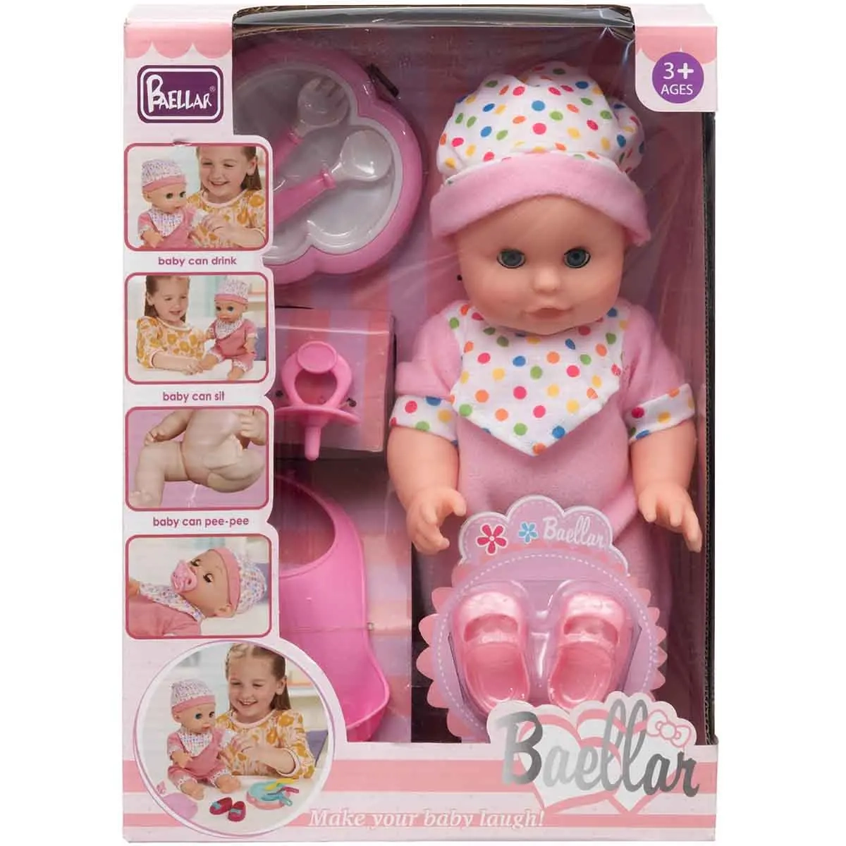 Babydukke med funktioner 30 cm - Dukker, blødt legetøj og legetøjsfigurer - 6410416576459 - 0