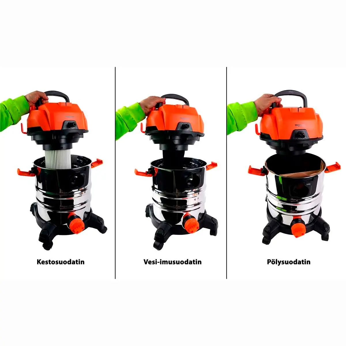 Tekstiilipesuri 1400W 20L stålbeholder - Støvsuger - 6418536025826 - 2