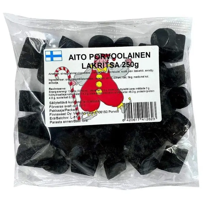 Äkta Borgå lakrits 250 g - Godispåsar - 6420617412623 - 0