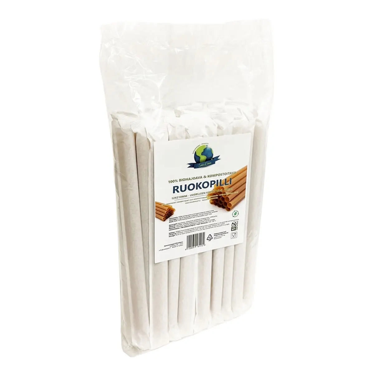 Drickssugrör 50 st 12x210mm Bio SaveGaia - Engångsbestick och servetter - 6429830161172 - 3