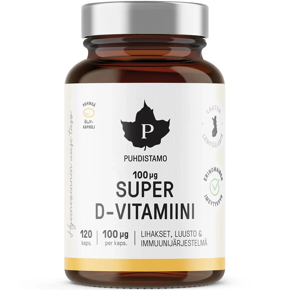 Super D-vitamin Puhdistamo 120 kaps - Vitaminer og pulvere - 6430039222922 - 0