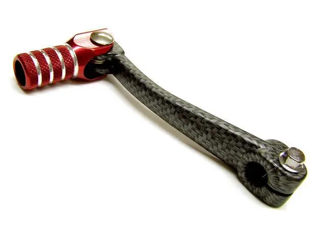 Vaihdepoljin Tec-X Carbon-mønster/Rød - Minarelli AM6 knallert reservedele - 6438235015294 - 0