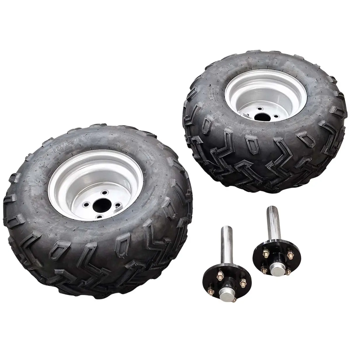 Hjul med fälgar och nav till vedkärror 4x - Reservdelar för ATV släp - 6438471350760 - 0
