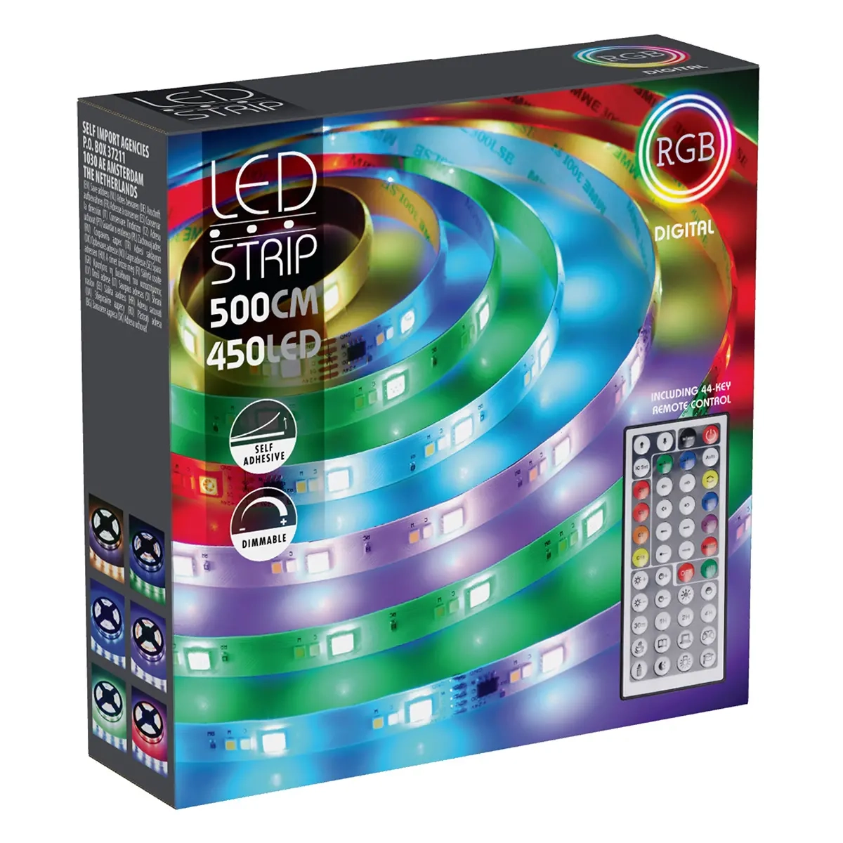 LED-remsa 5m RGB 450 LED Färgblandning - LED-strip och LED-list - 8721037687195 - 0