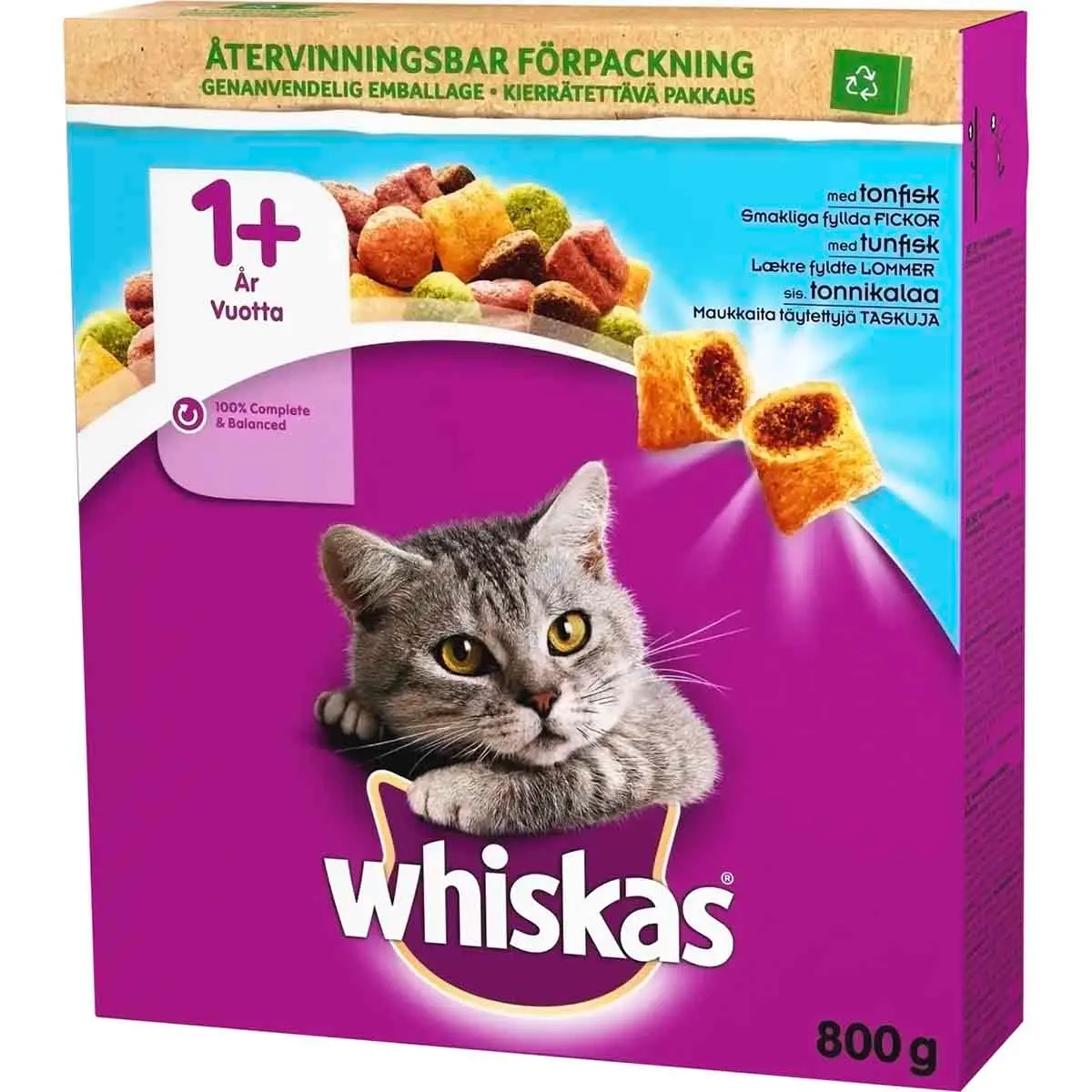 Whiskas 1+ Tunfisk 800g - Tør kattefoder - 5900951294051 - 0