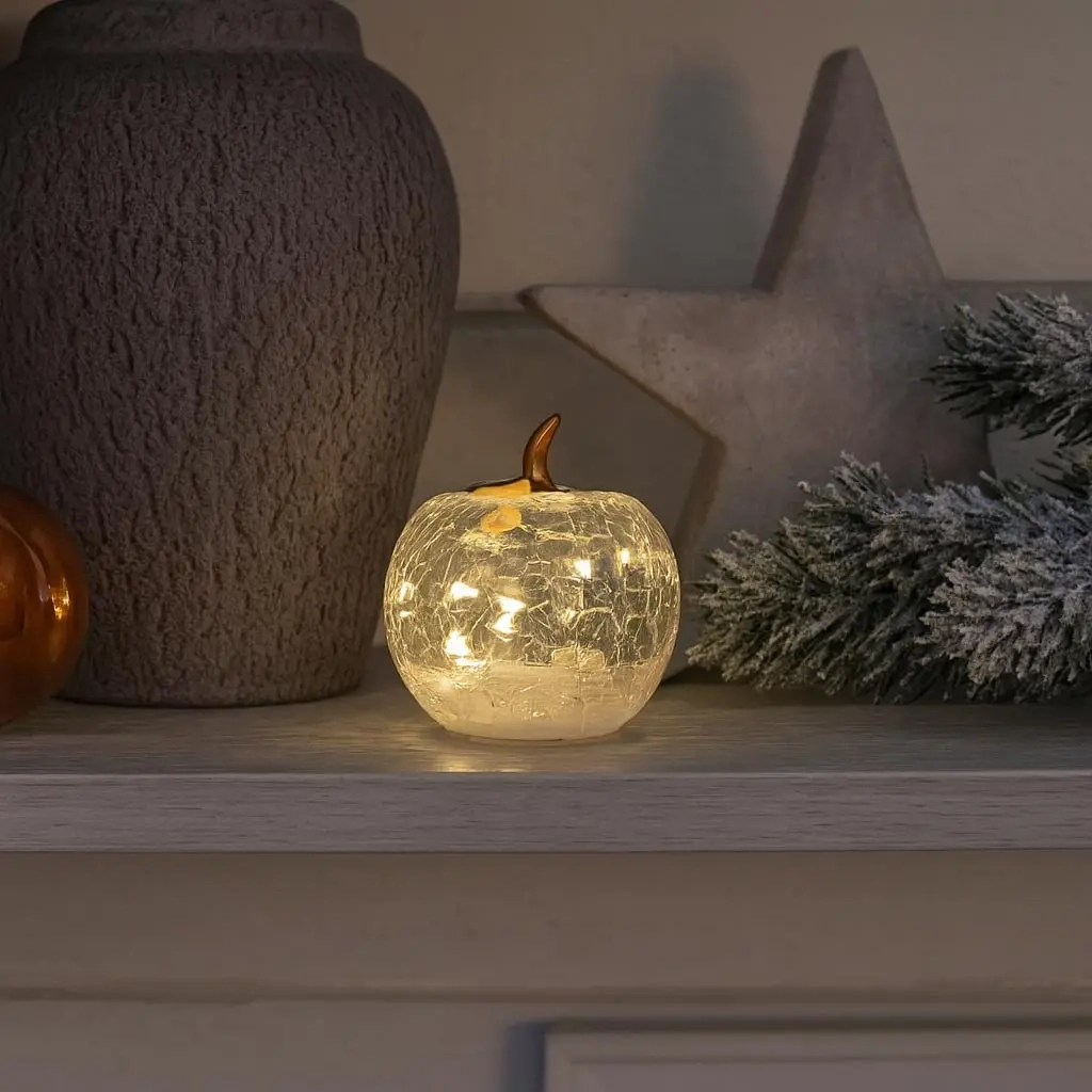 Glassten med LED-lys klar 7,5 cm - Ornamenter - 6410416482682 - 1