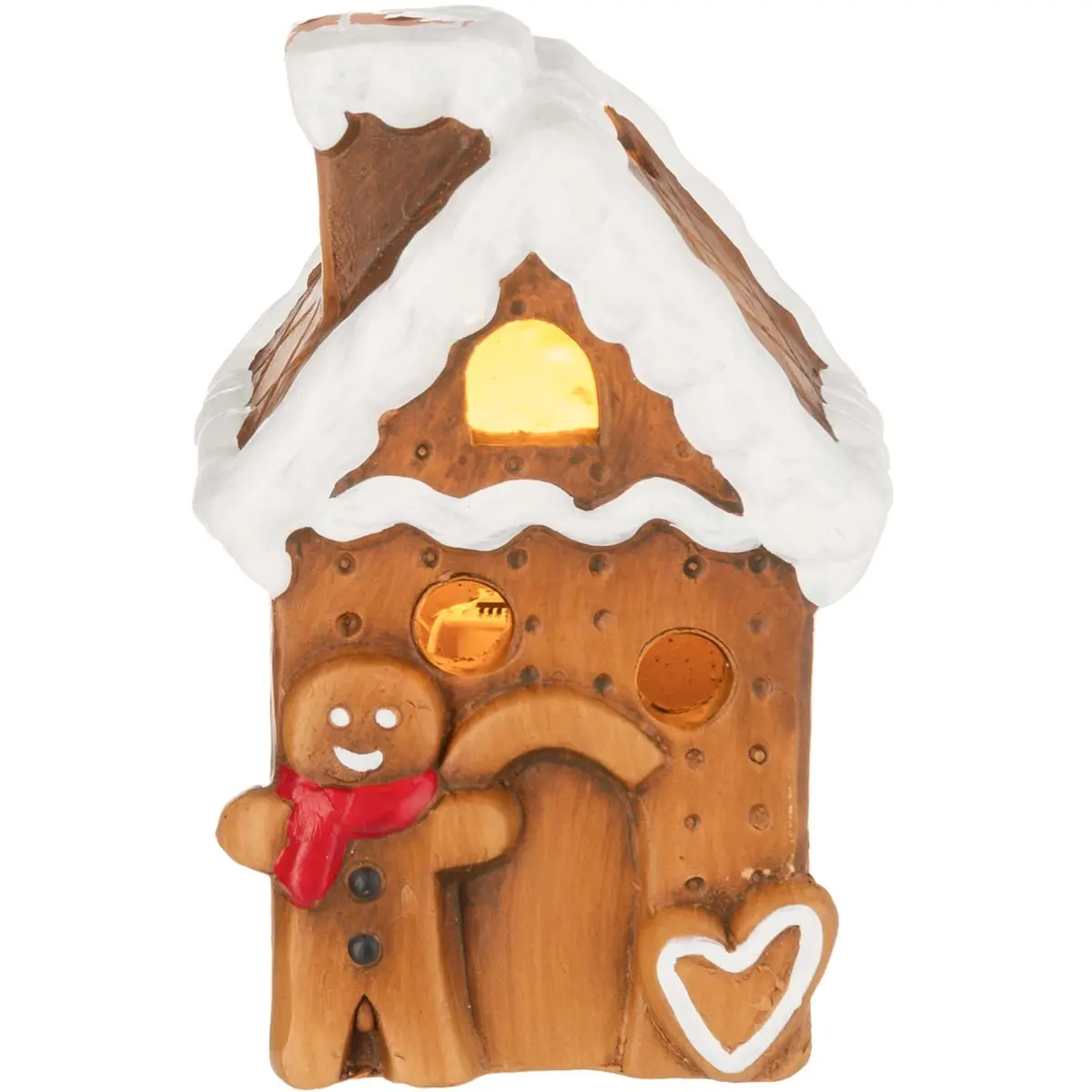 Pepparkakshus med LED-ljus - Ljusdekorationer för bord - 6410416502069 - 2