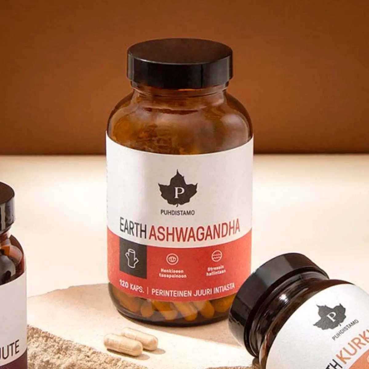 Pureness Earth Ashwagandha 120 kapslar - Vitaminer och pulver - 6430039224674 - 1