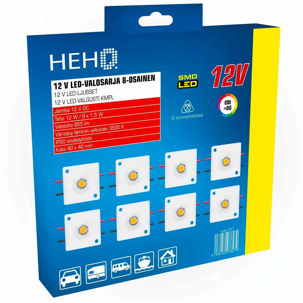 LED SPOT SERIEN 12V 8st - Eltillbehör till husvagn och husbil - 6438152076279 - 2