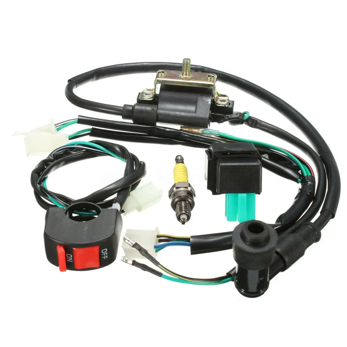 Cross ledningskit til 50cc 110cc 125cc m. - Cross og knallert el-sæt - 6438471001761 - 1