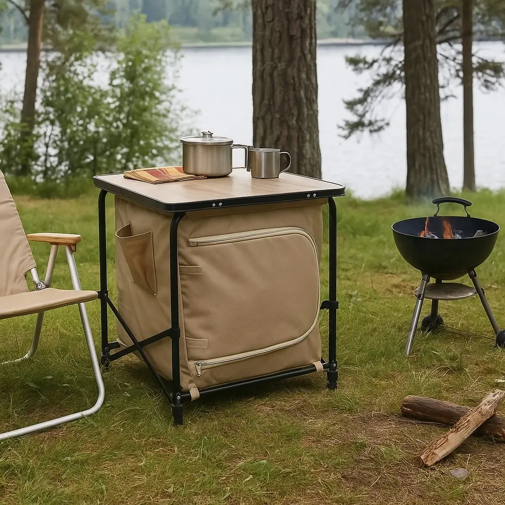 Campingbord Redcliffs med skåp 53 cm - Campingstolar och campingbord - 8720573955546 - 1