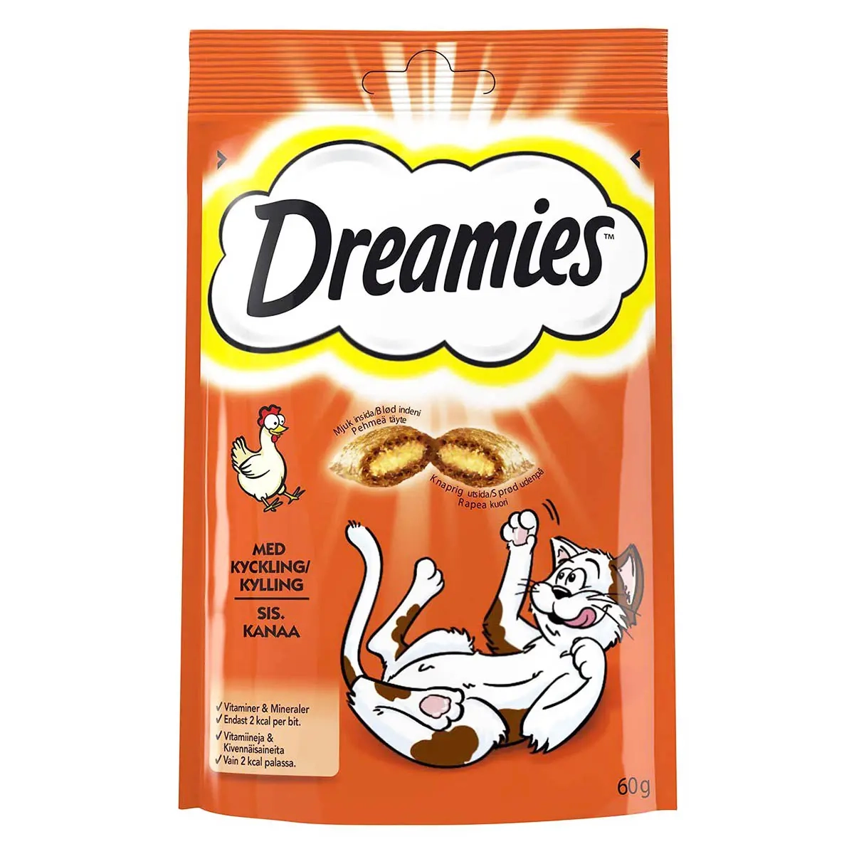 Dreamies kattgodis kyckling 60g - Kattgodis och belöningsbitar - 4008429037894 - 0