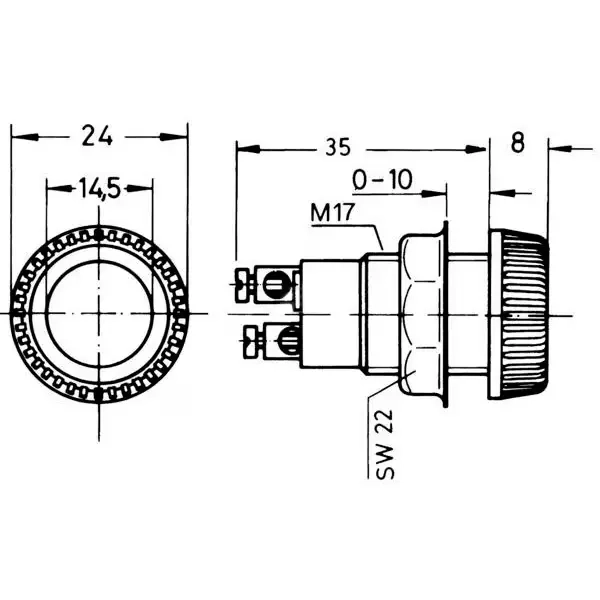Kontrollampe orange 17,5mm BA9s - LED arbejdsbelysning mindre end 30W - 5350268003257 - 1