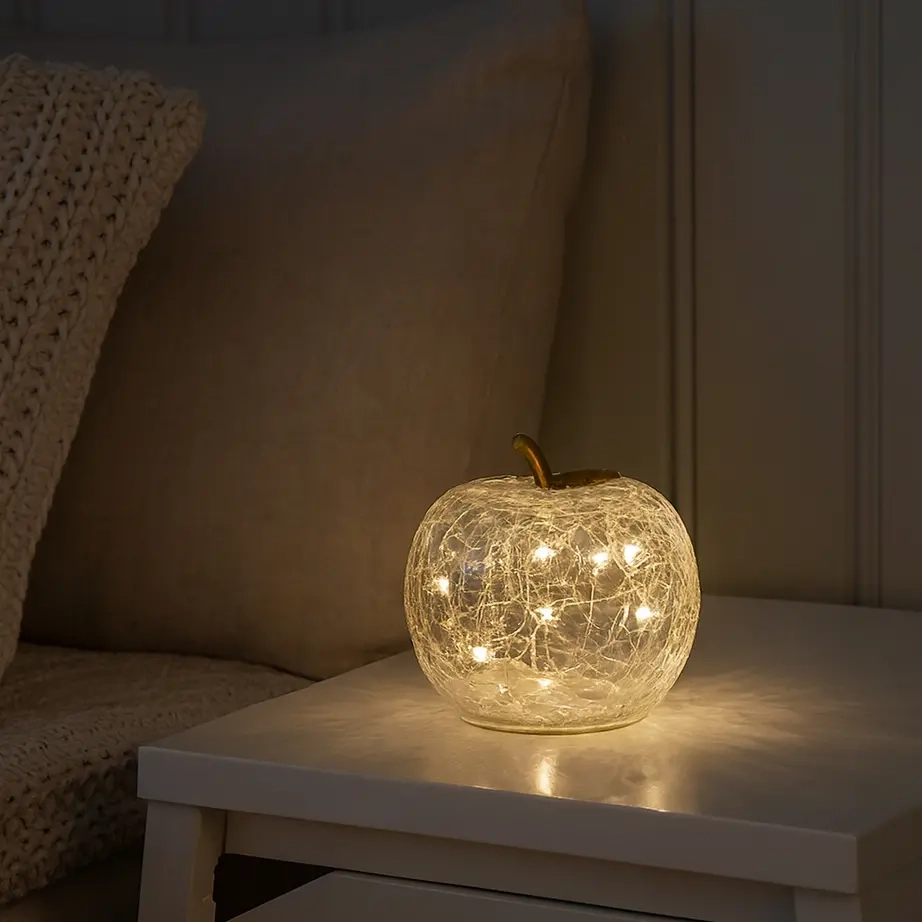Glasboll med LED-lampor klar 10 cm - Dekorationsföremål - 6410416482736 - 1