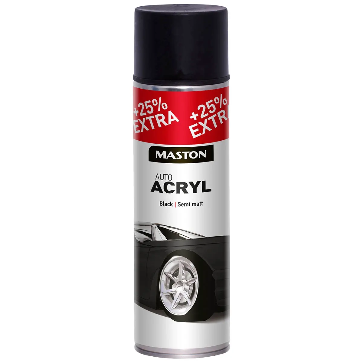 Maston Auto Acryl Halvglans Sort - Maling og spraymaling - 6412490024949 - 0