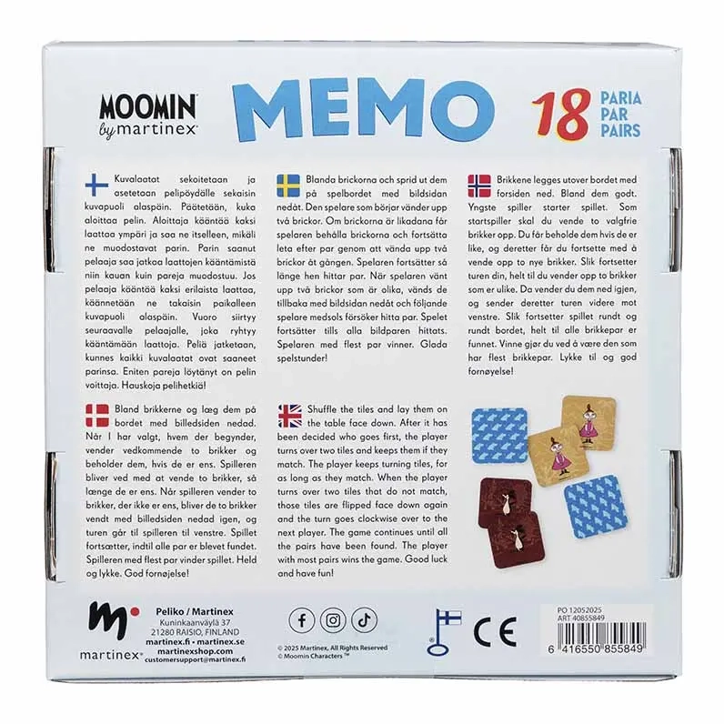 Mummi Memo-hukommelsesspil 18 par - Puslespil og brætspil - 6416550855849 - 4