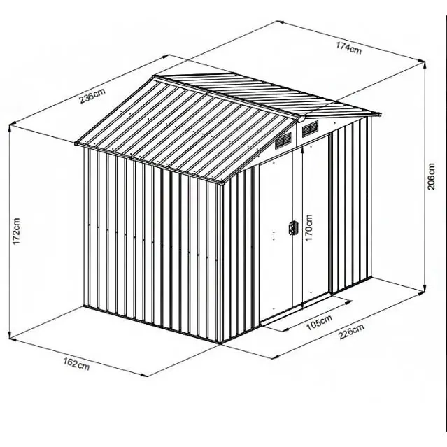 Trädgårdsförråd Sunor 4,1m² - Trädgårdsförråd, redskapsbodar och skydd - 6438168112756 - 2