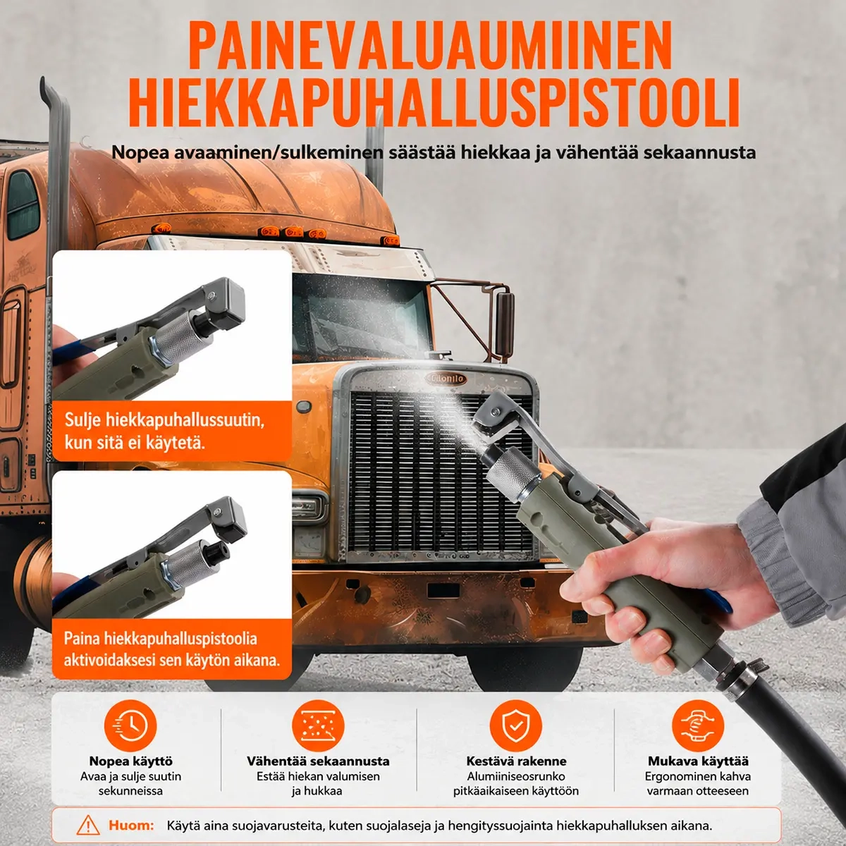 VEVOR tryckbläster 18,9L med 4 munstycken - Sandblästrare och blästringssand - 6438471351965 - 4