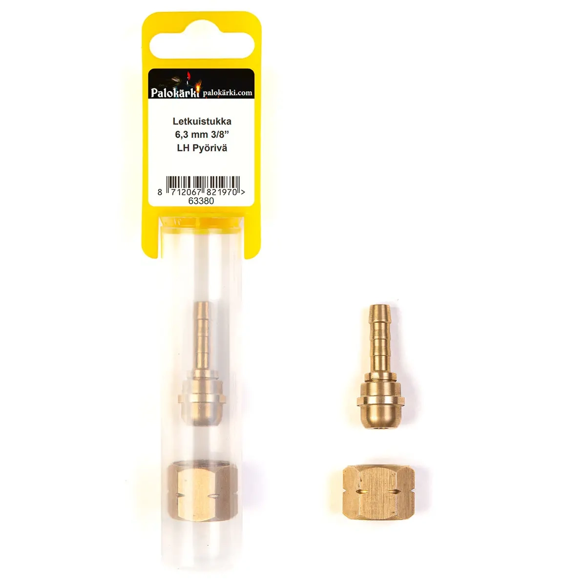 Slangenippel 6,3 mm slange til 3/8
